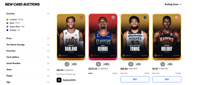 How to buy NBA sorare cards